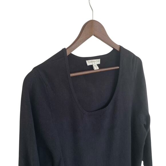 2/$20 Coldwater Creek Black Scoop Neck 3/4 sleeve Sweater - 1X - Picture 2 of 5